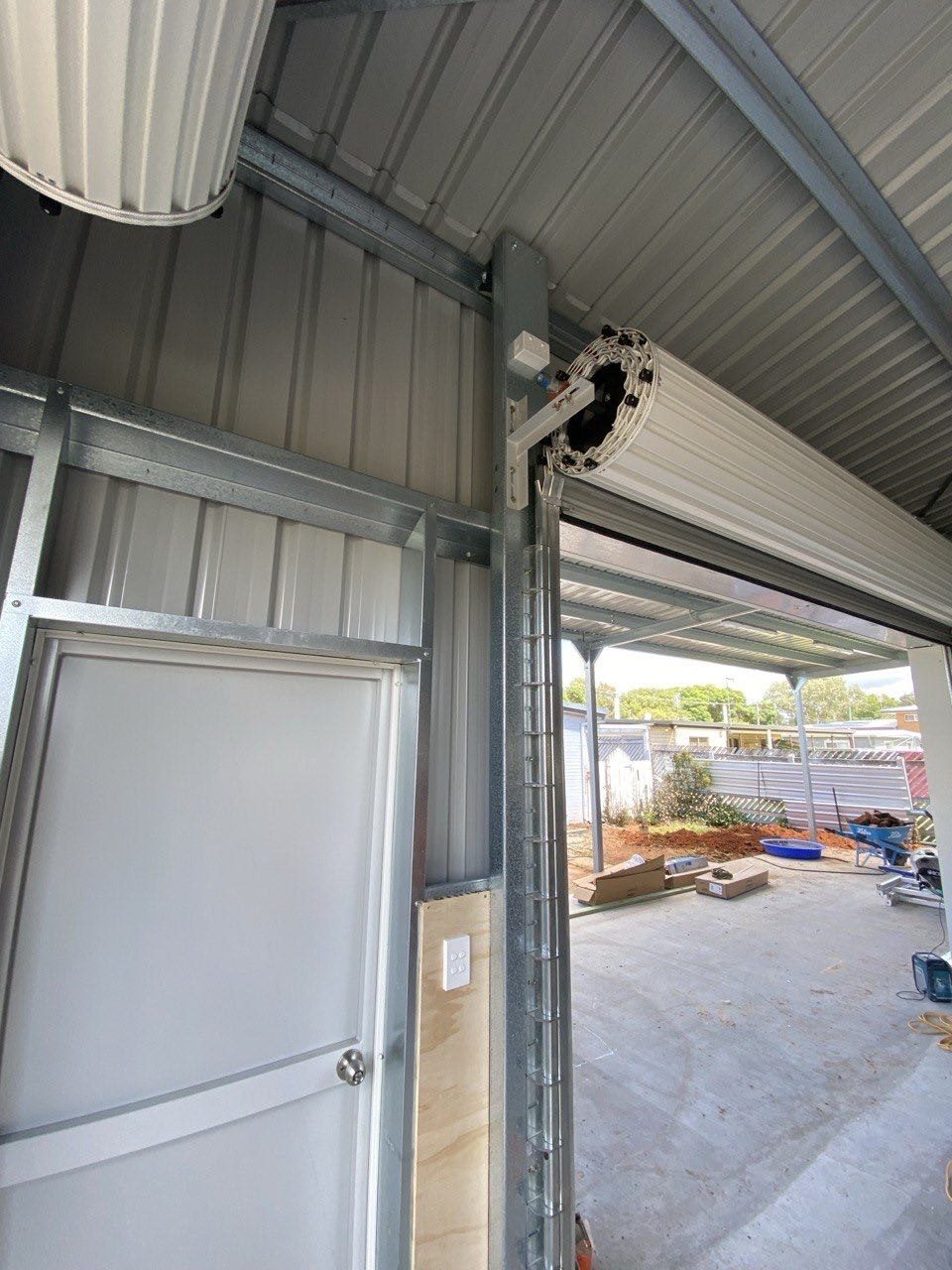 Shed job — roller door circuit, isolator and light switch fit-off